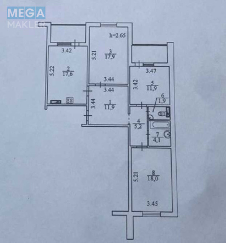 Продаж 3 кімнатної квартири (96/51/21), 14 пов. 25 пов. будинку, <a class="location-link" href="/kiev/" title="Недвижимость Київ">Київ</a>, <a class="location-link" href="/kiev/goloseevskij/" title="Недвижимость Голосіївський район">Голосіївський р-н</a>, Ясинуватський пров., 11 (изображение 11)