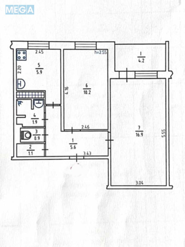 Продаж 2 кімнатної квартири (47/27/6), 1 пов. 9 пов. будинку, <a class="location-link" href="/kiev/" title="Недвижимость Київ">Київ</a>, <a class="location-link" href="/kiev/obolonskij/" title="Недвижимость Оболонський район">Оболонський р-н</a>, Героїв Сталінграду просп., 17 (изображение 17)