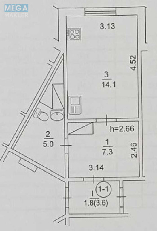 Продаж 1 кімнатної квартири (28,2/?/5), 2 пов. 24 пов. будинку, <a class="location-link" href="/kiev/" title="Недвижимость Київ">Київ</a>, <a class="location-link" href="/kiev/darnickij/" title="Недвижимость Дарницький район">Дарницький р-н</a>, Петра Григоренко просп., 16 (изображение 6)
