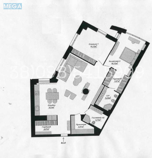 Оренда 3 кімнатної квартири, <a class="location-link" href="/kiev/" title="Недвижимость Київ">Київ</a>, <a class="location-link" href="/kiev/pecherskij/" title="Недвижимость Печерський район">Печерський р-н</a>, Іоанна Павла ІІ вул., 6/1 (изображение 11)