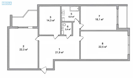 Продаж 3 кімнатної квартири (115/62/14), 6 пов. 16 пов. будинку, <a class="location-link" href="/kiev/" title="Недвижимость Київ">Київ</a>, <a class="location-link" href="/kiev/svyatoshinskij/" title="Недвижимость Святошинський район">Святошинський р-н</a>, Прилужна вул., 4/15 (изображение 24)