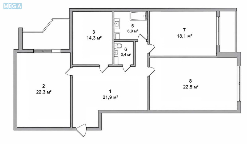 Продаж 3 кімнатної квартири (115/62/14), 6 пов. 16 пов. будинку, <a class="location-link" href="/kiev/" title="Недвижимость Київ">Київ</a>, <a class="location-link" href="/kiev/svyatoshinskij/" title="Недвижимость Святошинський район">Святошинський р-н</a>, Прилужна вул., 4/15 (изображение 24)