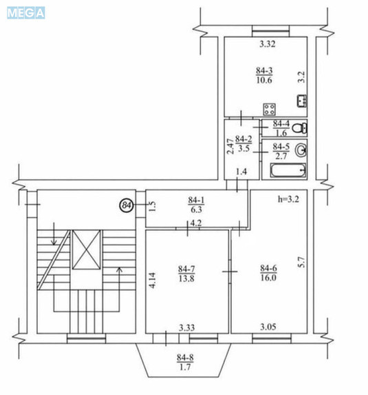 Продаж 2 кімнатної квартири (56,2/29/10,6), 5 пов. 7 пов. будинку, <a class="location-link" href="/kiev/" title="Недвижимость Київ">Київ</a>, <a class="location-link" href="/kiev/shevchenkovskij/" title="Недвижимость Шевченківський район">Шевченківський р-н</a>, Деревлянская ул., 12/42 (изображение 19)