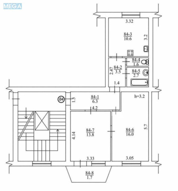 Продаж 2 кімнатної квартири (56,2/29/10,6), 5 пов. 7 пов. будинку, <a class="location-link" href="/kiev/" title="Недвижимость Київ">Київ</a>, <a class="location-link" href="/kiev/shevchenkovskij/" title="Недвижимость Шевченківський район">Шевченківський р-н</a>, Деревлянская ул., 12/42 (изображение 19)