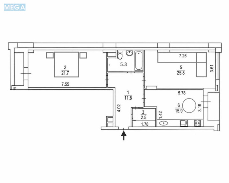 Продаж 2 кімнатної квартири (83/45/15), 15 пов. 18 пов. будинку, <a class="location-link" href="/kiev/" title="Недвижимость Київ">Київ</a>, <a class="location-link" href="/kiev/pecherskij/" title="Недвижимость Печерський район">Печерський р-н</a>, Євгена Коновальця вул., 36в (изображение 6)