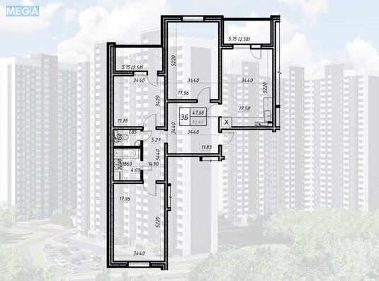 Оренда 3 кімнатної квартири, <a class="location-link" href="/kiev/" title="Недвижимость Київ">Київ</a>, <a class="location-link" href="/kiev/obolonskij/" title="Недвижимость Оболонський район">Оболонський р-н</a>, Балтійський пров., 1 (изображение 20)