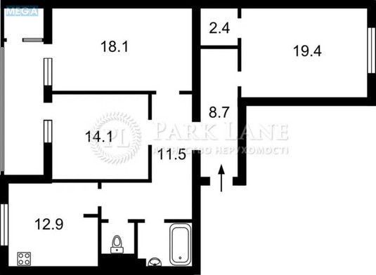 Продаж 3 кімнатної квартири (100/56/13), 10 пов. 18 пов. будинку, <a class="location-link" href="/kiev/" title="Недвижимость Київ">Київ</a>, <a class="location-link" href="/kiev/solomenskij/" title="Недвижимость Солом'янський район">Солом'янський р-н</a>, Гарматна вул., 38а (изображение 2)