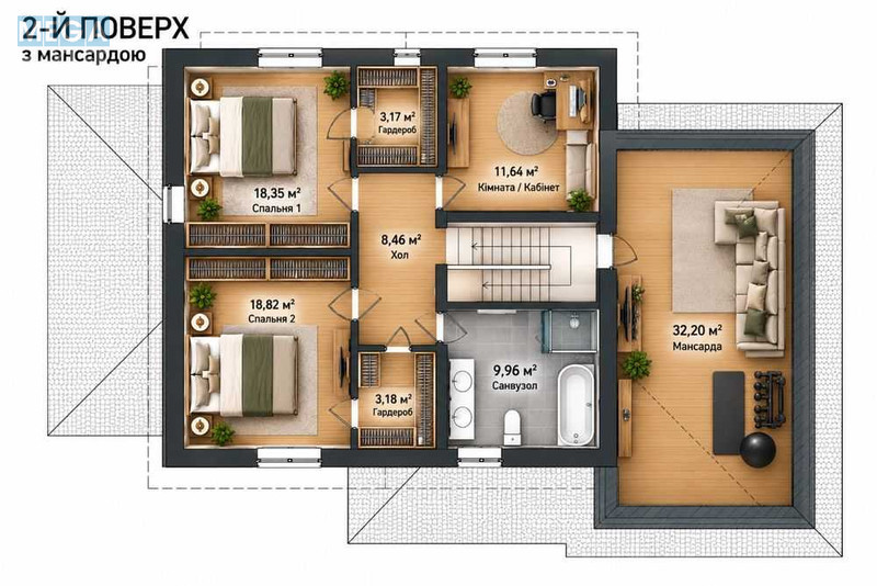 Продаж дома, 2&nbsp;поверху, 197&nbsp;кв.м, 4&nbsp;кімнати, ділянка 8&nbsp;соток, <a class="location-link" href="/belogorodka-selo-kv/" title="Недвижимость Білогородка">Білогородка</a>, Дружби (изображение 24)