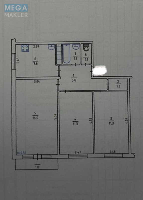 Продаж 3 кімнатної квартири (59/40/8), 9 пов. 9 пов. будинку, <a class="location-link" href="/kiev/" title="Недвижимость Київ">Київ</a>, <a class="location-link" href="/kiev/shevchenkovskij/" title="Недвижимость Шевченківський район">Шевченківський р-н</a>, Борщагівська вул., 4 (изображение 24)