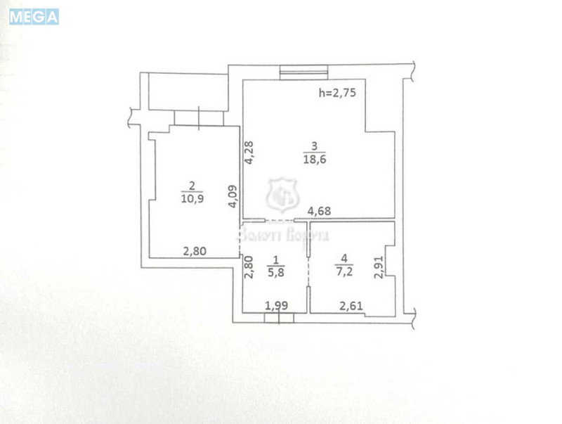 Продаж 1 кімнатної квартири (43,9/18,6/10,9), 26 пов. 28 пов. будинку, <a class="location-link" href="/kiev/" title="Недвижимость Київ">Київ</a>, <a class="location-link" href="/kiev/solomenskij/" title="Недвижимость Солом'янський район">Солом'янський р-н</a>, Володимира Брожка вул., 70 (изображение 14)