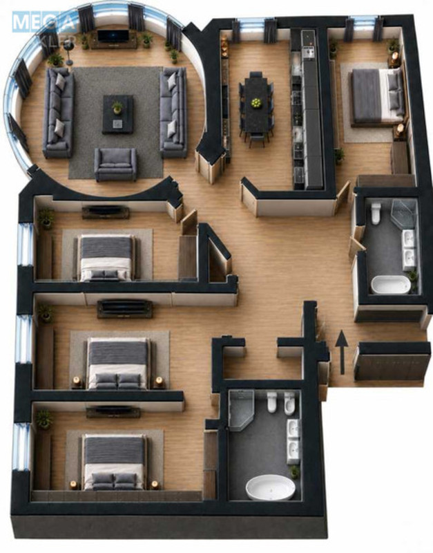 Продаж 5 кімнатної квартири (170/104/18), 17 пов. 21 пов. будинку, <a class="location-link" href="/kiev/" title="Недвижимость Київ">Київ</a>, <a class="location-link" href="/kiev/shevchenkovskij/" title="Недвижимость Шевченківський район">Шевченківський р-н</a>, Дмитрівська вул., 75 (изображение 13)