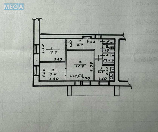 Продаж 3 кімнатної квартири (51,1/42/6,1), 3 пов. 10 пов. будинку, <a class="location-link" href="/dnepropetrovsk/" title="Недвижимость Дніпра">Дніпро</a>, вул. Грушевського (изображение 21)