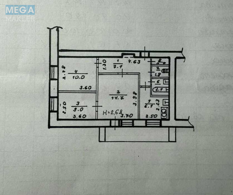 Продаж 3 кімнатної квартири (51,1/42/6,1), 3 пов. 10 пов. будинку, <a class="location-link" href="/dnepropetrovsk/" title="Недвижимость Дніпра">Дніпро</a>, вул. Грушевського (изображение 21)