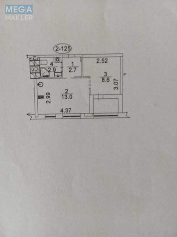 Продаж 2 кімнатної квартири (33/25/8), 3 пов. 9 пов. будинку, <a class="location-link" href="/kiev/" title="Недвижимость Київ">Київ</a>, <a class="location-link" href="/kiev/shevchenkovskij/" title="Недвижимость Шевченківський район">Шевченківський р-н</a>, Салютна вул., 2 (изображение 8)