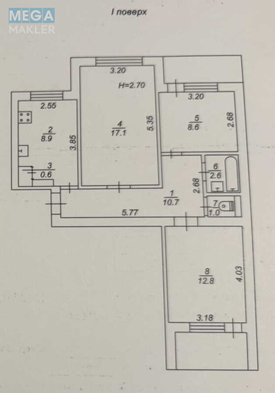 Продаж 3 кімнатної квартири (66/39/9), 1 пов. 9 пов. будинку, <a class="location-link" href="/vishnevoe/" title="Недвижимость Вишневе">Вишневе</a>, Європейська, 6 (изображение 2)