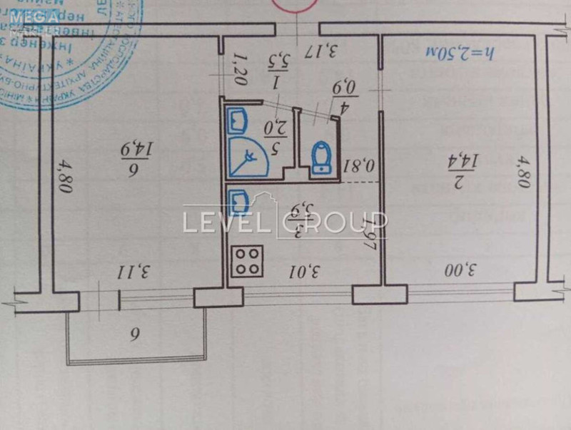 Продаж 2 кімнатної квартири (48/27/7), 3 пов. 5 пов. будинку, <a class="location-link" href="/kiev/" title="Недвижимость Київ">Київ</a>, <a class="location-link" href="/kiev/dneprovskij/" title="Недвижимость Дніпровський район">Дніпровський р-н</a>, Дарницький бульв., 11 (изображение 22)