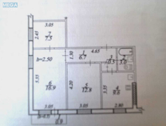 Продаж 3 кімнатної квартири (68/48/10), 6 пов. 9 пов. будинку, <a class="location-link" href="/dnepropetrovsk/" title="Недвижимость Дніпра">Дніпро</a>, провулок Крушельницької, 12 (изображение 6)