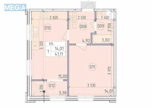 Продаж 1 кімнатної квартири (41,1/20/9), 19 пов. 21 пов. будинку, <a class="location-link" href="/kiev/" title="Недвижимость Київ">Київ</a>, <a class="location-link" href="/kiev/goloseevskij/" title="Недвижимость Голосіївський район">Голосіївський р-н</a>, Михайла Максимовича вул., 24Г (изображение 2)
