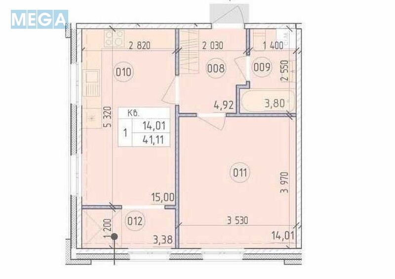 Продаж 1 кімнатної квартири (41,1/20/9), 19 пов. 21 пов. будинку, <a class="location-link" href="/kiev/" title="Недвижимость Київ">Київ</a>, <a class="location-link" href="/kiev/goloseevskij/" title="Недвижимость Голосіївський район">Голосіївський р-н</a>, Михайла Максимовича вул., 24Г (изображение 2)