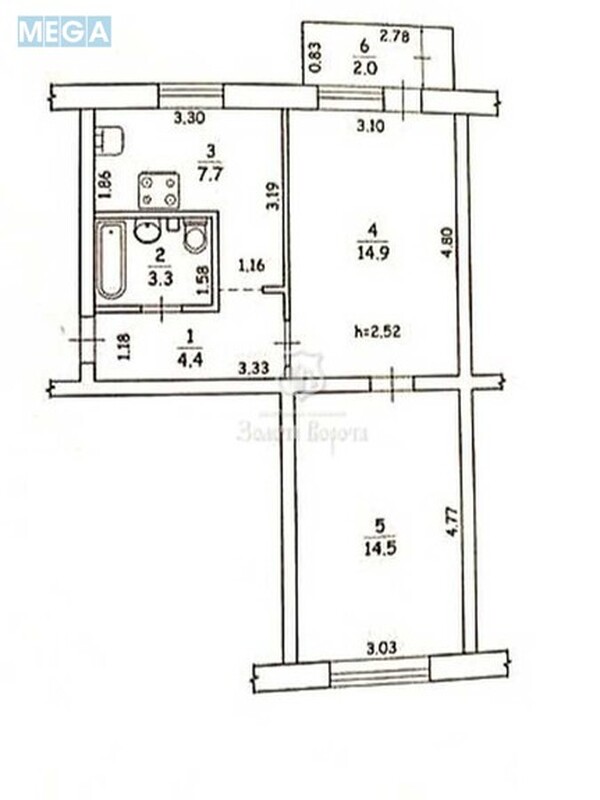 Продаж 2 кімнатної квартири (46,8/29,4/7,7), 5 пов. 5 пов. будинку, <a class="location-link" href="/kiev/" title="Недвижимость Київ">Київ</a>, <a class="location-link" href="/kiev/shevchenkovskij/" title="Недвижимость Шевченківський район">Шевченківський р-н</a>, Деревлянська вул., 20а (изображение 7)